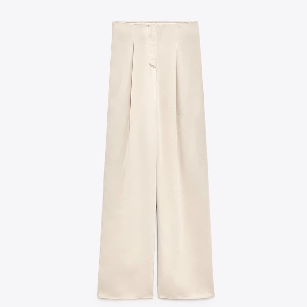 Zara Satin Effect Full Length Dart Pants